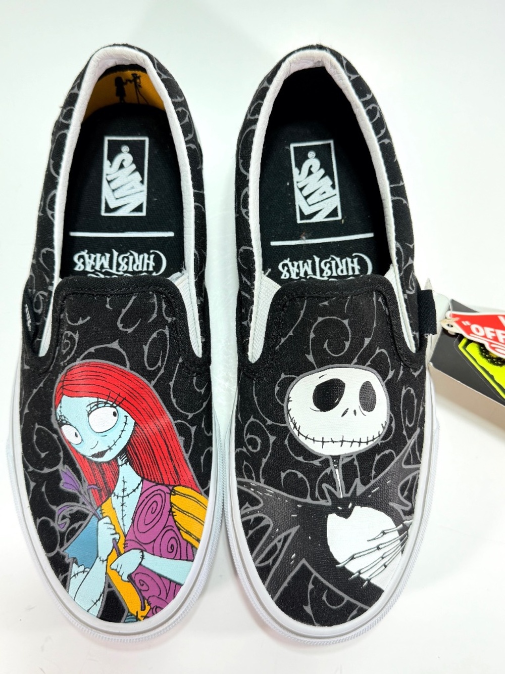 VANS Nightmare Before Christmas Jack & Sally Slip On Shoes Women's 6.5 NEW w/Tag